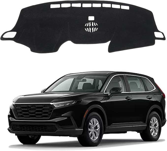 Upgraded Dash Mat for 2017-2022 Honda CRV Polyester Dash Board UV Protection Non-Slip Windshield Reflective DashCover Interior Accessory Black