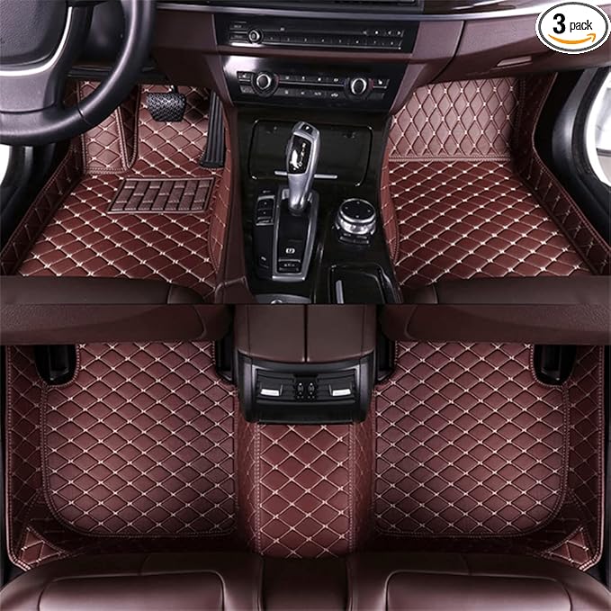 Custom Car Floor Mats Fit 96% Car Model Luxury Leather Waterproof Anti-Skid Full Coverage Liner Front Rear Mat/Set (Coffer)