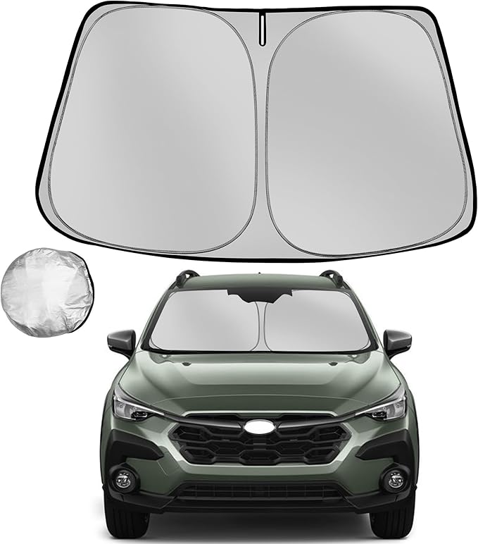 Fonowka Windshield Sun Shade for 2018-2023 Sub-aru Crosstrek Foldable Sun Sunshade for Car Front Window Blocks UV Rays and Heat Automotive Interior Protector Custom Fit Accessories