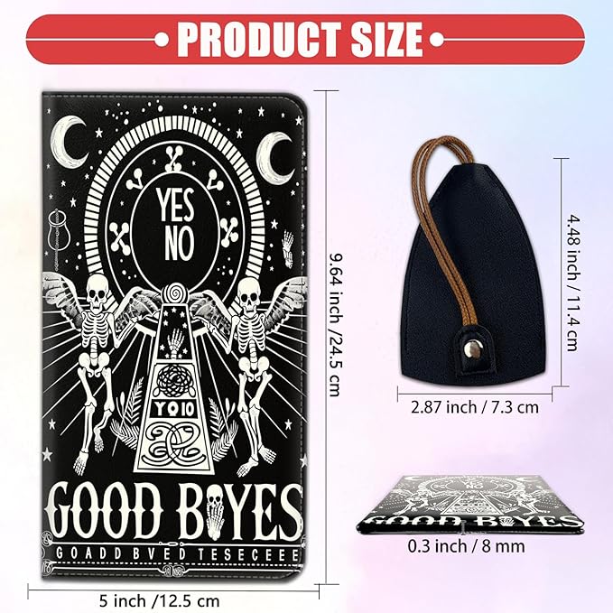 Car Registration Holder, Waterproof PU Leather Vehicle Card Document Glove Box Organizer, Women Interior Auto Accessories Case for Cards, Driver License Car Insurance Holder, Skull and Moon Pattern