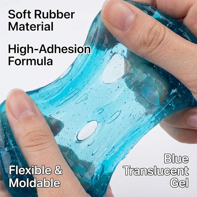 4PCS Car Cleaning Gels, Universal Automotive Air Vent Dust Cleaning Putty, Reusable Auto Interior Detailing Slime Supplies, Fit for Dashboards, Cup Holders (Blue)