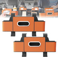 Car Organizers and Storage Box, 4 in 1 Multifunctional Car Organizer Back Seat with 2 Cup Holders & Tissue Box, Backseat Cars Organizer for Hold Phone, Snacks, Drinks, Handbag(Orange,2Pcs)