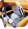 【2026 Upgrade】 5 in 1 Retractable Car Charger USB C - Fast Charging Retractable Car Phone Charger with Car Air Freshener Diffuser - 66W Cigarette Lighter Adapter USB-C/Type-C for iPhone17/16/15/14