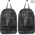 2 Pack Car Backseat Organizer Kick Mats Storage Bag Tablet Holder Kids Toys