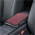 Car Center Console Armrest Pad, Linen Fabric Auto Armrest Box Protector Cover, 11.6 × 7.7 Inch Vehicle Middle Console Mat, Universal Interior Decoration Accessory for Car, SUV, Truck (Red)