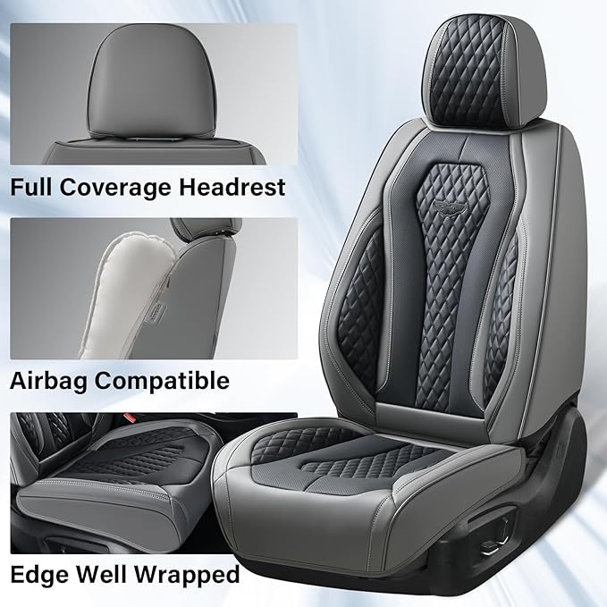 Coverado Car Seat Covers Front Pair, Front Seat Covers, Automotive Car Seat Cover, Car Seat Cushion, Car Seat Covers Front Seats, Car Seat Protector 2 Pack Universal Fit Most Cars