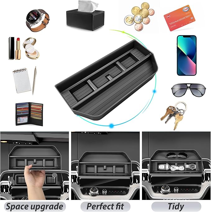 SKTU for 2025 2026 Ford Expedition Dashboard Organizer for 2025 2026 Ford Expedition Behind Screen Organizer 2025 2026 Expedition Dashboard Tray Ford Expedition 2025 2026 Accessories ABS Durable Tray