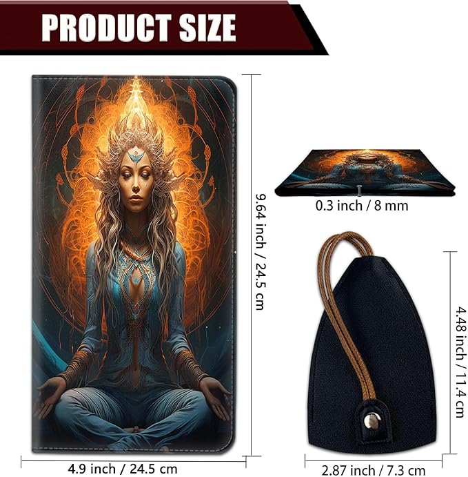 Car Registration and Insurance Holder, PU Leather Auto Document Holder for Men&Women, Vehicle Glove Box Compartment Organizer with Magnetic Shut for Driver's License, Graceful Meditation Pattern