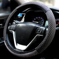 Bling Steering Wheel Cover, Bling Crystal Rhinestone Steering Wheel Cover Universal, 15 Inch Sparkling Anti-Slip Wheel Protector for Women or Girls, Easy Installation and Cleaning(Half Black)