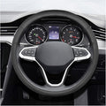 14.5"-15" Car Steering Wheel Cover, Microfiber Leather Breathable Wheel Cover, Anti-Slip Lining Steering Wheel Covers, Car Accessories Interior Decoration for Women Men (Black)