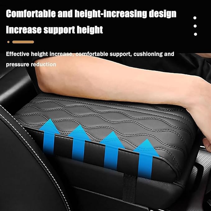 Leather Car Armrest Box Pad for Tesla Cybertruck 2023 2024, Memory Foam Car Center Console Cover Comfort Waterproof Arm Rest Cushion Pad Universal Accessories,E/Coffee