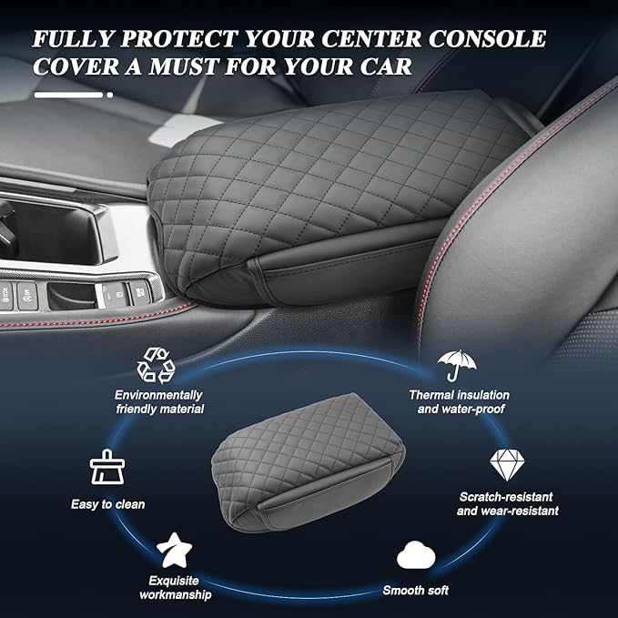 BIBIBO 2023 Accord Accessories Center Console Cover for 2023 2024 Honda Accord Arm Rest Cover 2024 2023 Honda Accord LX/EX/Hybrid Sport/Hybrid EX-L/Hybrid Sport-L/Hybrid Touring Armrest (Black-Pocket)