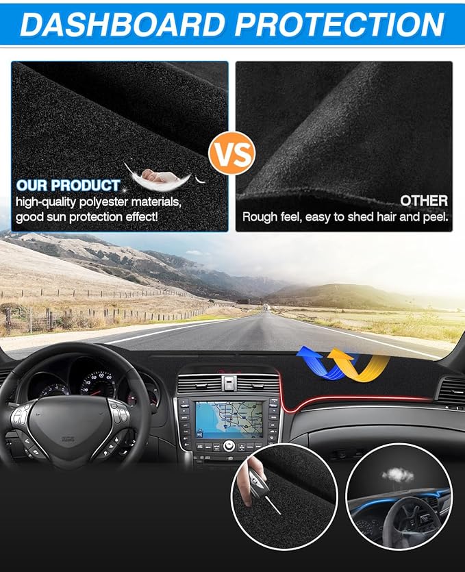 Cartist Dashboard Cover for Acura TL 2004-2008 Dash Cover with Non-Slip Backing,UV Protection Anti-Glare Dash Mat for Car Interior Accessories