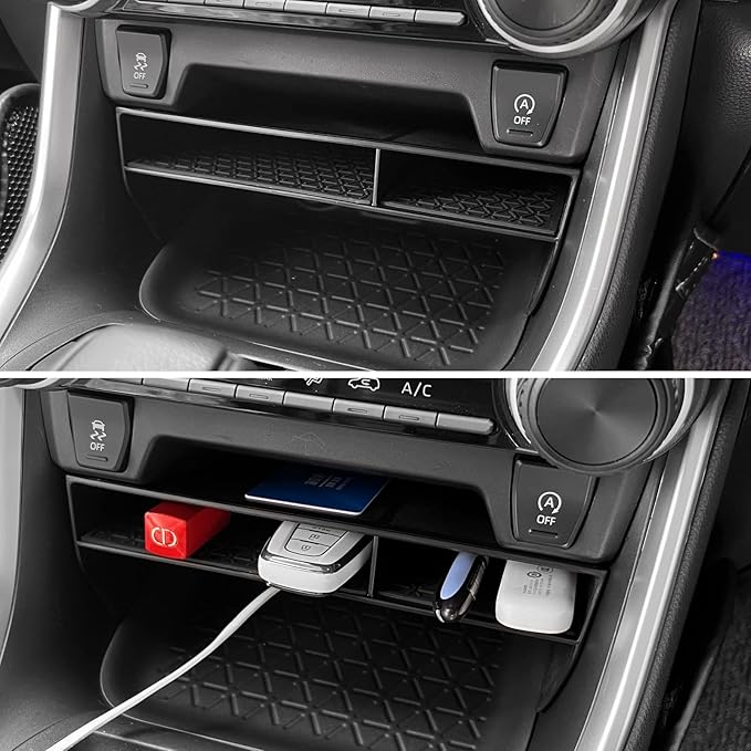 Jaronx Compatible with Toyota RAV4 Center Console Organizer 2025 2024 2023 2022 2021 2020 2019,Upgraded Large Slots Console Storage Tray RAV4 Accessories