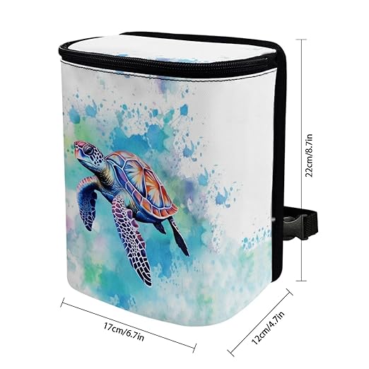 DISNIMO Tie Dye Car Trash Can Easy-to-Install Car Accessory Interior, Sea Turtle Leak-Proof Car Garbage Can Bin Organizer Storage Bag for The Back Seat of Any Cars, Sedans, SUVs & Trucks
