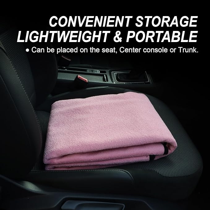 nbnhxnff Sweat Towel Car Seat Cover Protector Rear Seats for Gym Workout, Running, Swimming, Beach and Hiking, Waterproof Universal Seat Cover for Car, Trucks, Van & SUV (Pink, 1pcs Rear Seat)