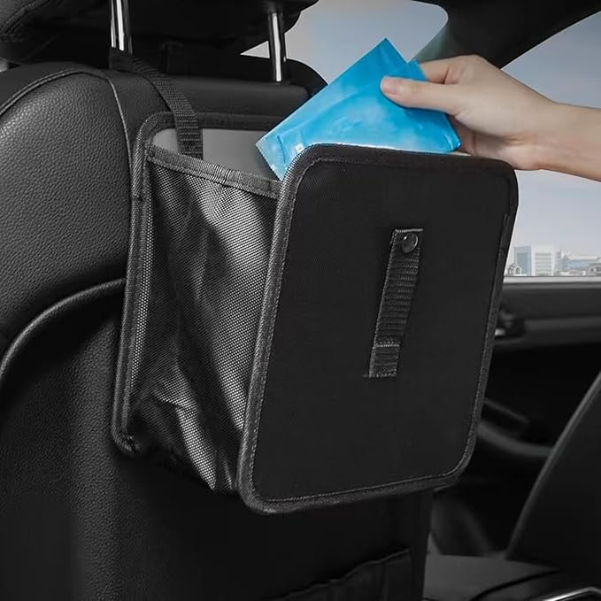 Car Trash Can, Foldable Car Trash Bag Hanging, 7L Large Capacity Waterproof Car Garbage Bag for Car Interior Keeping Tidy, Multifunctional Car Storage Bag, Car Interior Accessories (Small)
