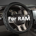GIANT PANDA Steering Wheel Cover for Dodge Ram 1500 - Car Steering Wheel Covers for Dodge Ram 2500 3500 15.5-16 inch - Black