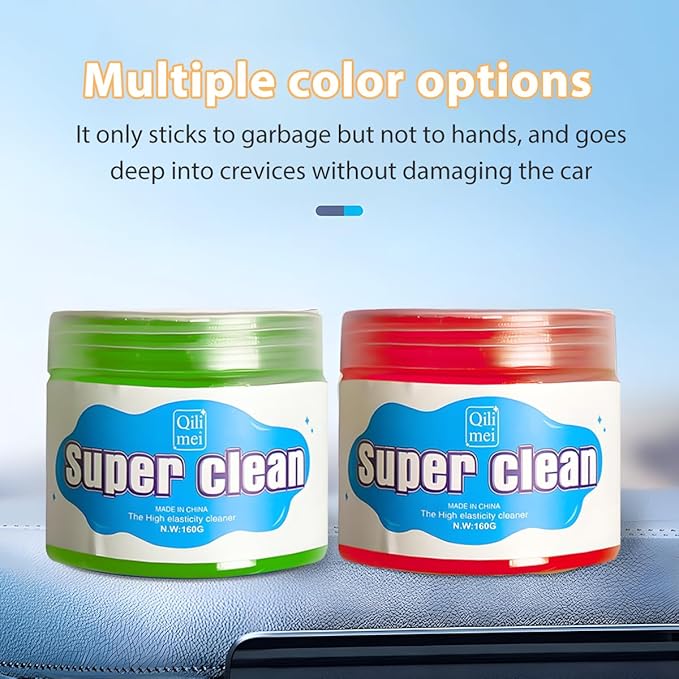 Car Cleaning Gel, Reusable Vehicle Air Vent Crevice Detailing Putty, Automotive Interior Detail Slime Cleaner Removal Tool Kit Accessories, Universal for SUV, Sedan, Truck (Green)