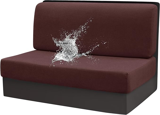 Stretch Rv Dinette Cushion Covers,Rv Dinette Booth Seats with 1 Backrest & 1 Bench Cover,38 in Camper Cushion Slipcover Booth Set,1 Set-Dark Coffee