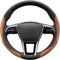 MEWANT Hand Stitch Steering Wheel Cover for Audi A6 2019-2022 A6 Allroad 2020-2022 A7 2019-2022 RS 6 Avant 2021-2022 RS 7 2021-2022 S6 2020-2022 Black Brown Real Leather DIY Interior Accessories