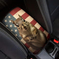 Car Center Console Pad, Universal Waterproof Car Armrest Seat Box Cover, Car Interior Accessories for Most Vehicle SUV Truck Vintage American Flag Mice Car Armrest Pad