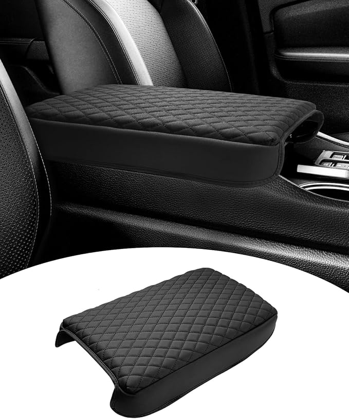 Shademax Center Console Cover for Honda Pilot 2023-2026, 2024 2025 2026 Ridgeline/Passport Accessories Armrest Cover Cushion Pad Car Arm Rest Console Box Lid Cover Protector PU Leather Black