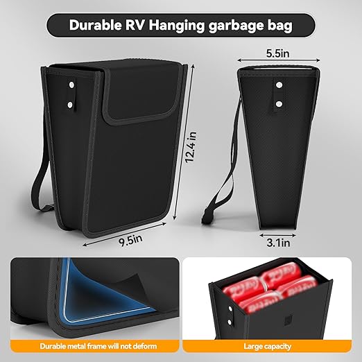 DEYILIAN Car Trash Can,Hanging Foldable Closure Design Mini Car Organizer and Storage Bag CarGarbage Can for The Back/Front/Console with 36pcs Disposable Black Trash Bags