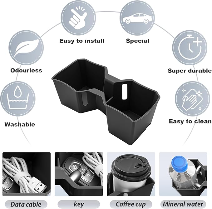SKTU for 2025 2026 Toyota 4Runner Accessories Cup Holder for 2025 2026 Toyota 4Runner Central Control Cup Holder 4Runner 2025 2026 Accessories Durable Rubber Center Console Cup Pad