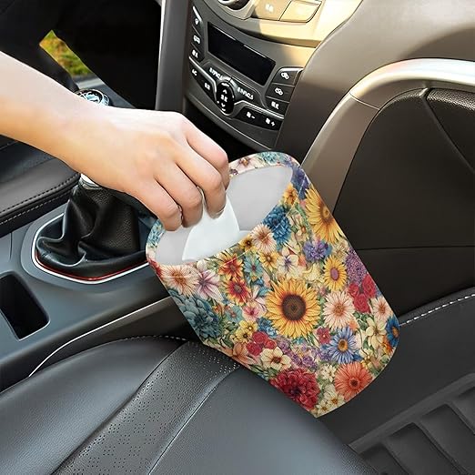 Car Front Seat Can Leak Proof Front Seat Back Seat Garbage Container Bag Kitchen Rubbish Bin Fashion Vehicle Organization Bin, Mushroom Star