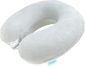 Bliss Neck Pillow - Lightweight U-Shaped Memory Foam Travel Neck Pillow with Snap Closure for Airplanes, Traveling, Offices, Cars, Grey Fleece