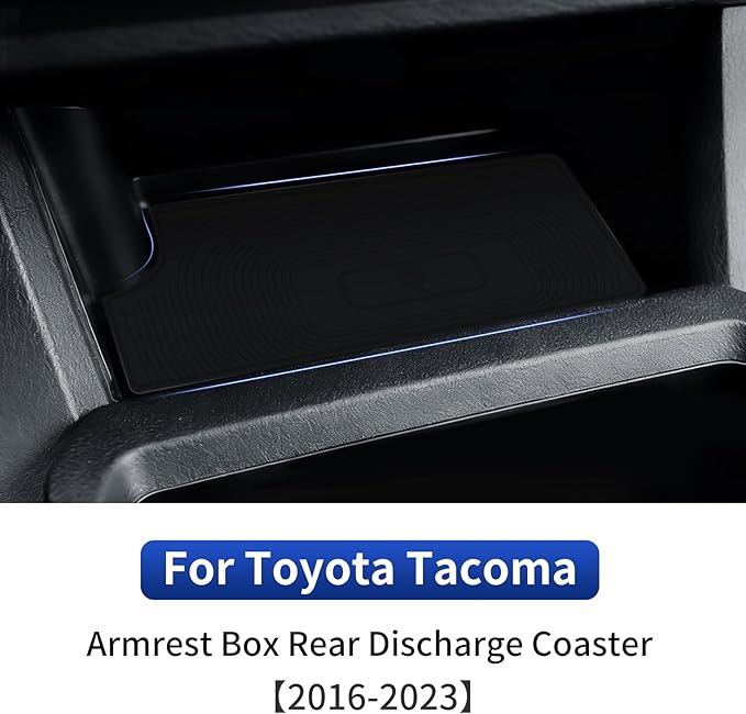 Car Wireless Charger Silica Gel Pad Suitable for 2016-2023 Toyota Tacoma Mobile Phone Charging Non-Slip Mat Interior Modification Accessories (Wireless Charger Pad -Not a Charging Device)