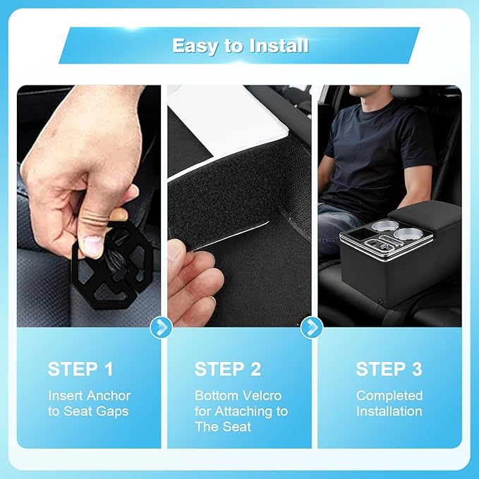 Center Console, Universal Bench Seat Center Console with Fast Phone Charging， Back Seat Car Organizer, Automotive Center Console with Cup Holder & Phone Holder