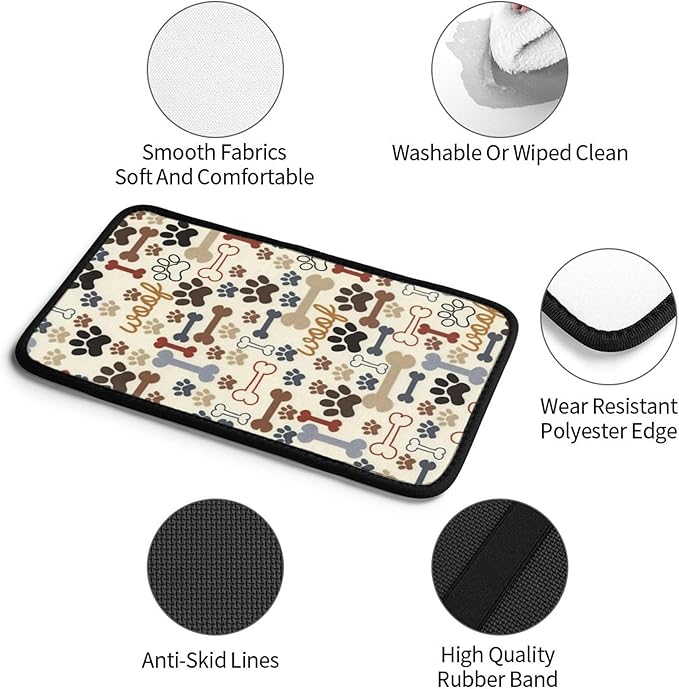 THOEWONG Animal Dog Paw Prints Bones Universal Auto Center Console Armrest Soft Pad Protector Cover Fit for Most Vehicle,SUV,Truck Car Accessories