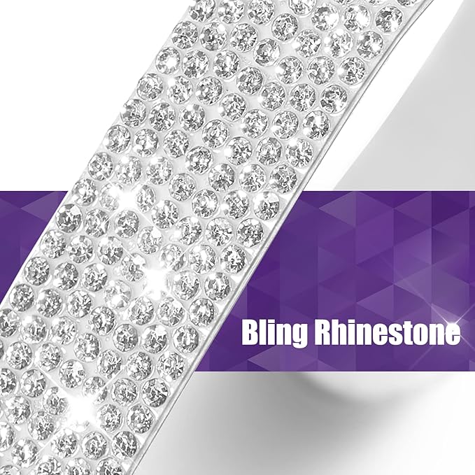 Frienda 10 Pieces Bling Car Accessories for Women Bling Car Door Handle Protector Door Handle Covers for Car Rhinestone Car Bowl Protector Accessories Women Stickers(Silver)