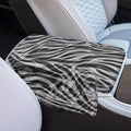 Black Zebra Car Center Console Cover, Upgraded Car Arm Rest Cover with 4 Storage Bags, Universal Armrest Cushion for Car Storage Box Car Interior Accessories Protector for Most Vehicle