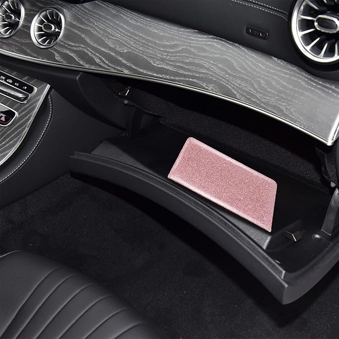 Car Registration and Insurance Holder, Premium Leather Insurance and Registration Holder,vehicle Glove Box Car Organizer, with Magnetic Shut for Cards, Driver License (Glitter Rose Gold)