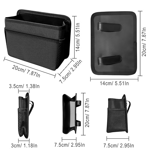 AMZAUTO Car Trash Can, Foldable Hanging Vehicle Garbage Organizer Holder, Waterproof Automotive Trash Bag Holder Dustbin Storage Container for Console Door Seat Back SUV (Black)