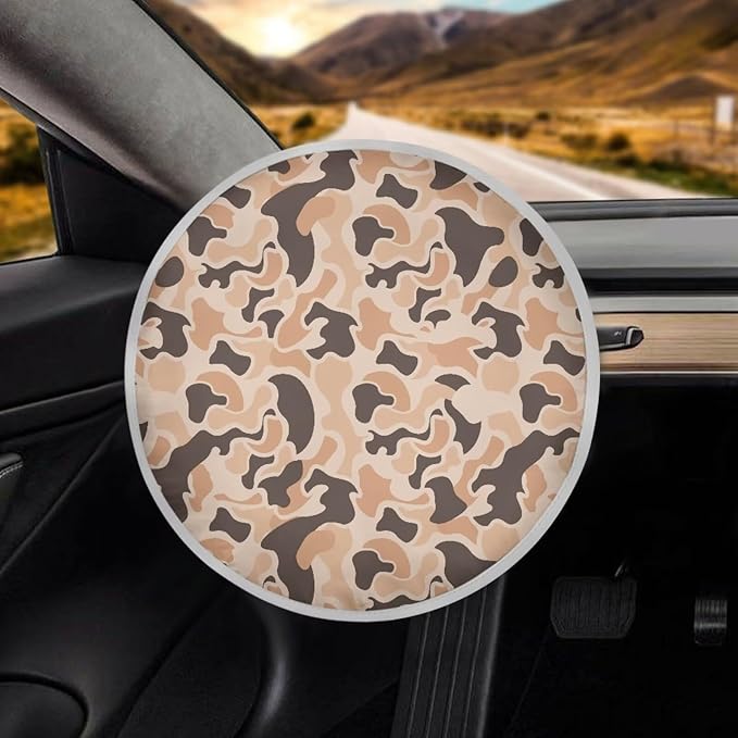 Camo Hunting Duck Steering Wheel Sun Shade Cover 17 Inch Car Rudder Sun Shade Cooling Cover for Summer Foldable Steering Wheel Cover Gift for Friends