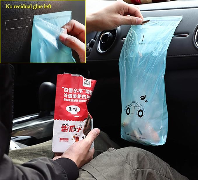 100PCS Car Trash Bag Rubbish Bin Bag Car Trash Bin Gag Disposable Container Bag for Auto Car Truck Vehicle Office Babyroom Bathroom Study Room