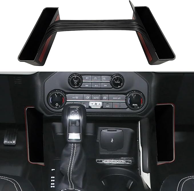 Xaido Console Gear Shifter Tray Compatible with Ford Bronco 2021 2022 2023 2024 2025 2/4-Door, Center Console Gear Side Storage Box Organizer Interior Accessories