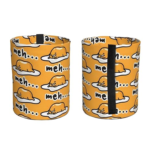 Gudetama Cute Car Trash Can Leak Proof Hanging Waterproof Garbage Can Multipurpose Trash Bin for Car SUV Front Seat Headrest Collapsible and Portable Storage Pocket