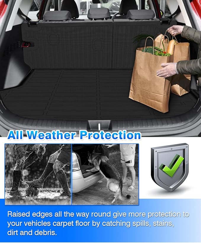 Cartist Floor Mats & Backseat Cargo Liner Fit for 2024 2025 2026 Kia Seltos S, LX, EX, SX, X-Line Accessories All Weather Floor Liner (Only Fit The Upper Layer Trunk) (Only for U.S.A. and Canada)