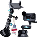 CARMOUNT TitanX100 Heavy Duty Car Mount – 2025 Model, Universal Dashboard & Windshield Cell Phone Car Mount, Adjustable Suction Cup Phone Mount (TitanX100 Pro)