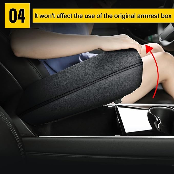 AOMSAZTO Console Covers for 2021-2023 Trailblazer Chevrolet Armrest Covers Leather Black