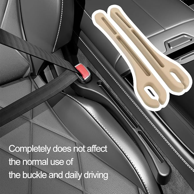 2PCS Car Seat Gap Filler with Phone Holder,[New Upgrade] Car Side Seat Gap Filler for Avoiding Things Falling,Universal Car Seat Organizer Car Interior Accessories (Beige)