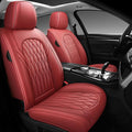 WELLDO Car Seat Covers Front Seats, Leather Seat Covers for Cars, Front Car Seat Protector Waterproof, Non-Slip Car Interior Covers Universal Automotive Seat Covers for Most Vehicle, Burgundy