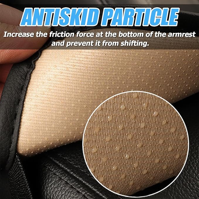 Car Center Console Cushion Pad, PU Leather Vehicle Armrest Cover Protector, Anti-Scratch Automotive Interior Arm Rest Seat Box Mat Accessories, Universal for SUV Sedan Truck (Black/Red)