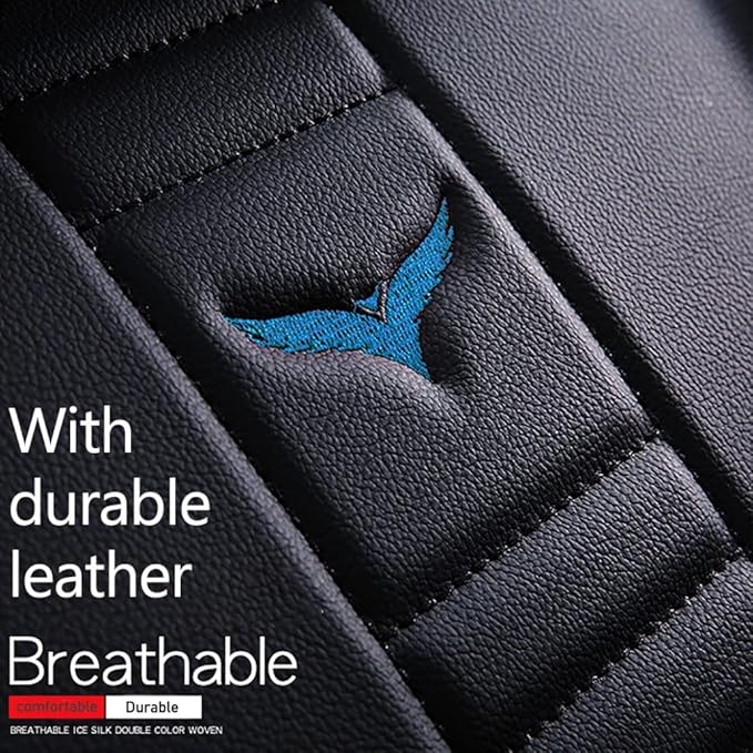 Niscarda for Hyundai Santa Cruz Front Seat Covers 2022-2024, Universal Fit Anti-Slip Seat Protector with 2 * Headrest & 2 * Back Pillow (Black and Blue, Front Pair)
