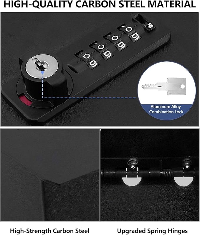 cybtkcar for Tesla Center Console Safe Organizer with 4-digit Lock Model Y Juniper Model 3 Highland Accessories 2025 2026 No Drill Glove Case with Combination Lock Armrest Anti-Theft Storage Tray Box
